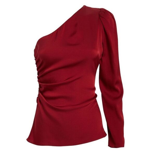 INTERMIX Ramona Silk One-Shoulder Top - Picture 4 of 12